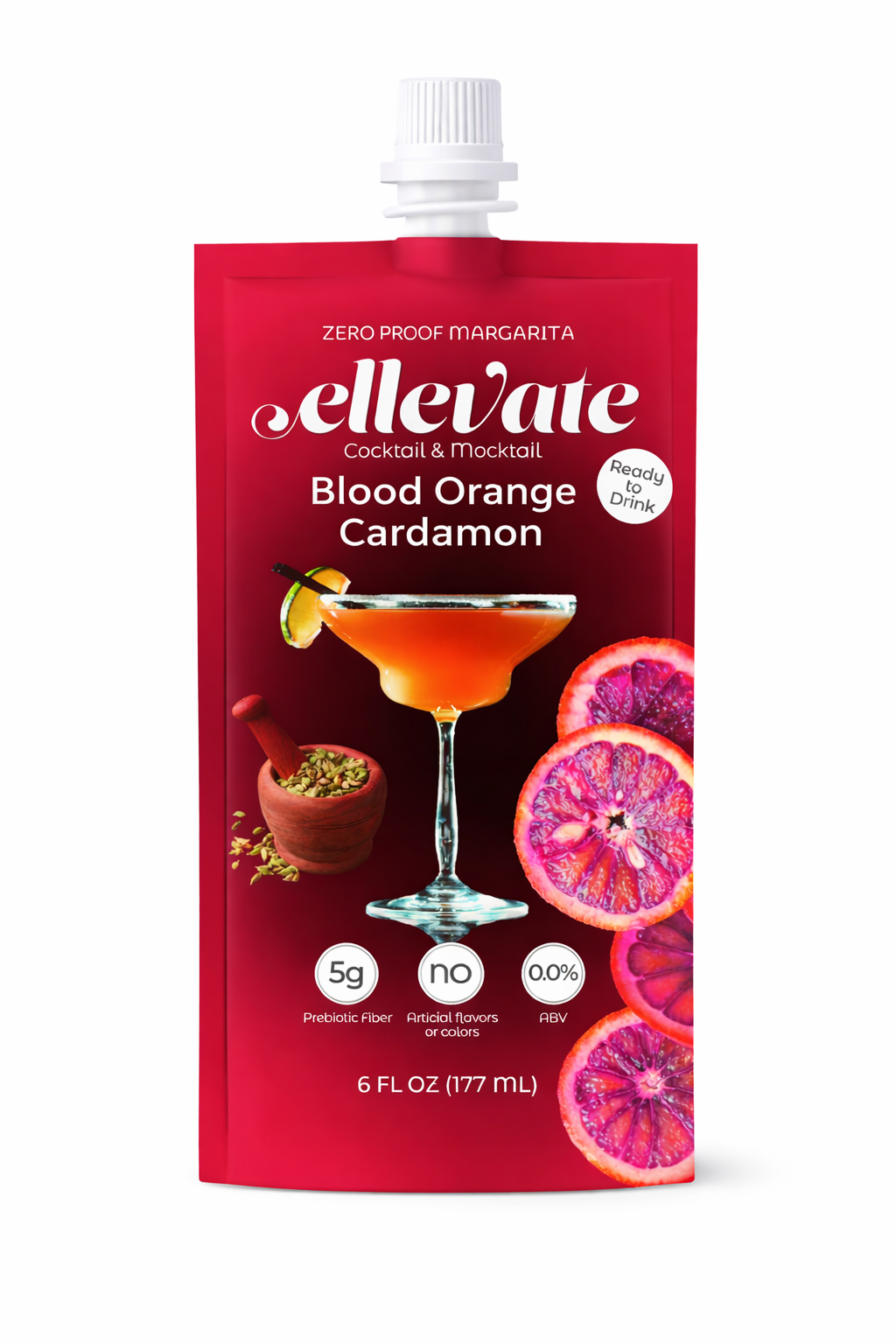 Ellevate Blood Orange Cardamom prebiotic margarita pouch