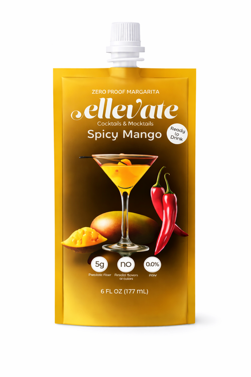Ellevate Spicy Mango zero-proof prebiotic margarita