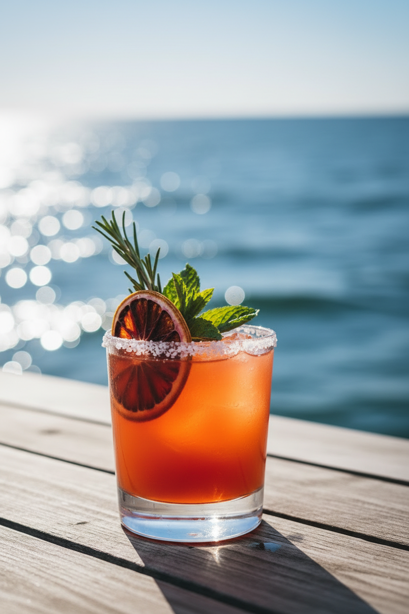 Ellevate blood orange cardamom zero proof prebiotic margarita